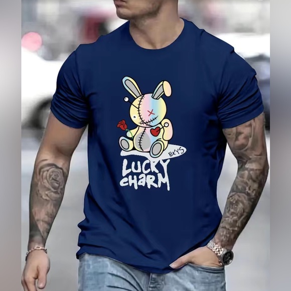 Hand Crafted Other - Graphic Spooky 👻 Rabbit Men's Short Sleeves SL Men/Unisex Sleeves T-shirt